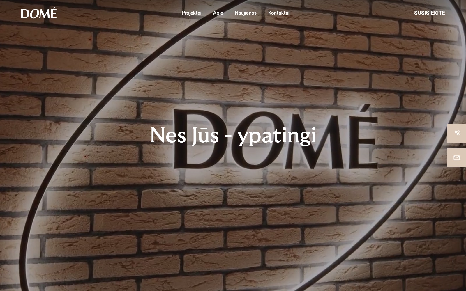 Dome real estate developer website hero